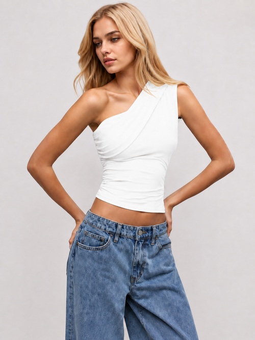 Lavanice Sculpt One-Shoulder Top with Built-In Support