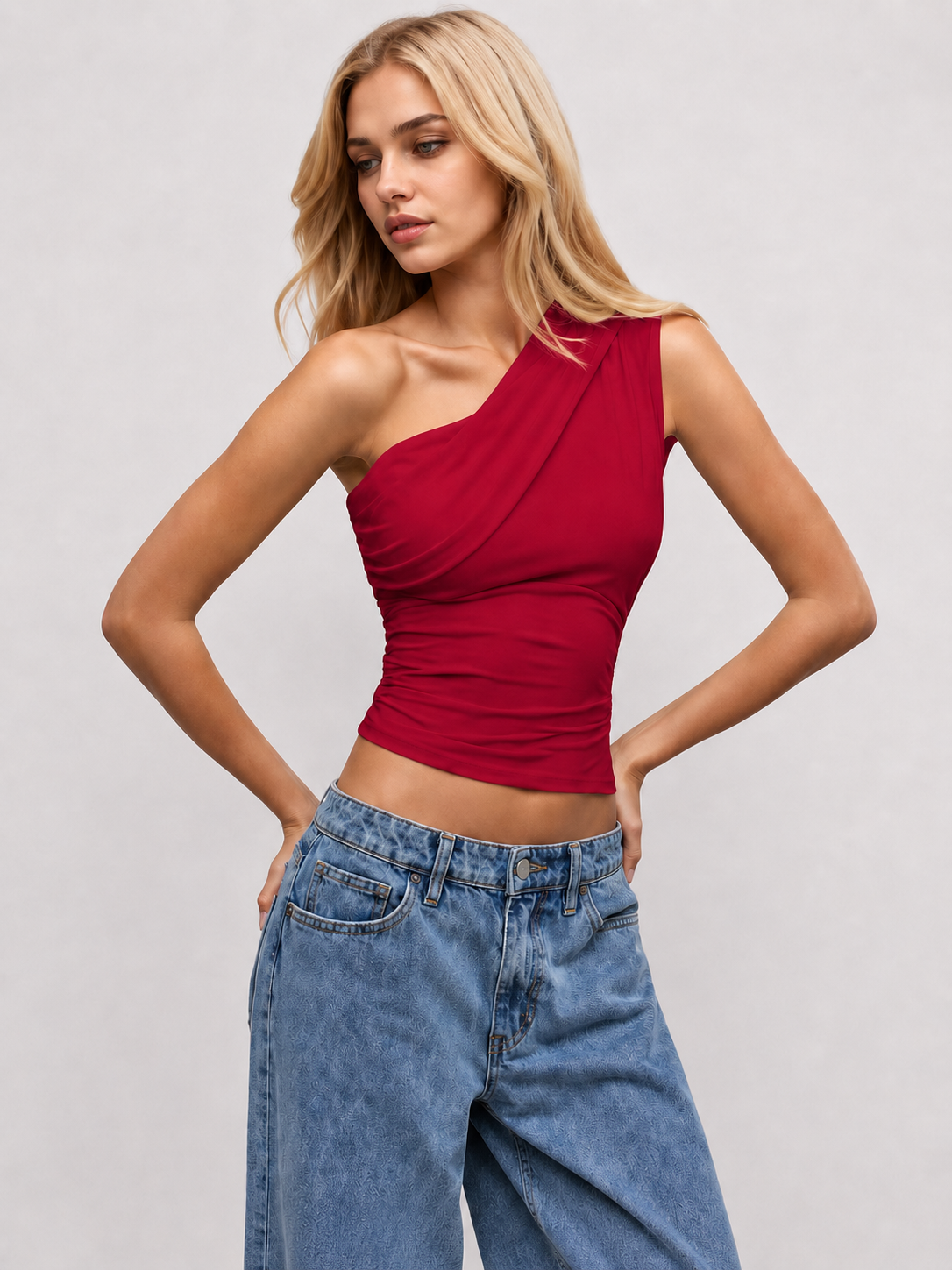 Lavanice Sculpt One-Shoulder Top with Built-In Support